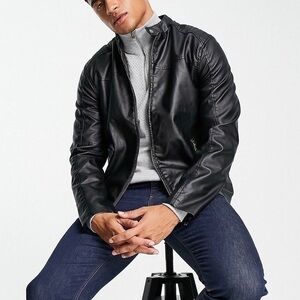 Barney's Originals Faux Leather Jacket in Black